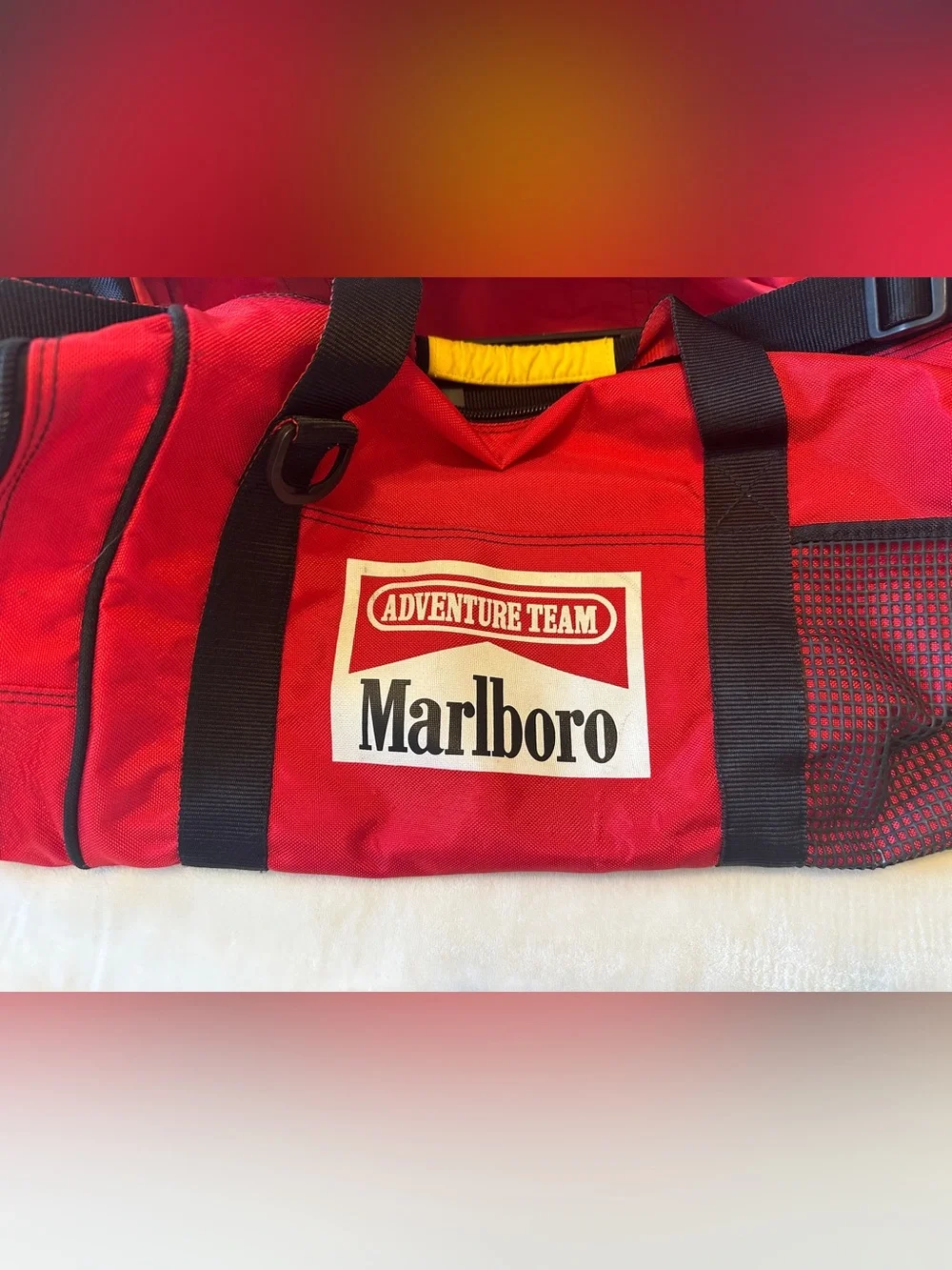 Marlboro Red and Black Adventure Team Duffel Bag